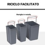 HOMCOM-Pattumiera-Estraibile-con-3-Contenitori-per-Raccolta-Differenziata-Capacita-Totale-40L-48x34.2x41.8cm-Grigio