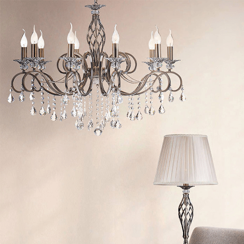 Lampadario-Classico-Grace-Metallo-Ottone-10-Luci