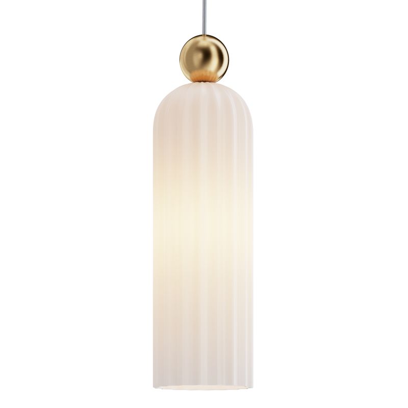 Sospensione-Contemporanea-Antic-Metallo-Oro-1-Luci-Diffusore-In-Vetro-Bianco