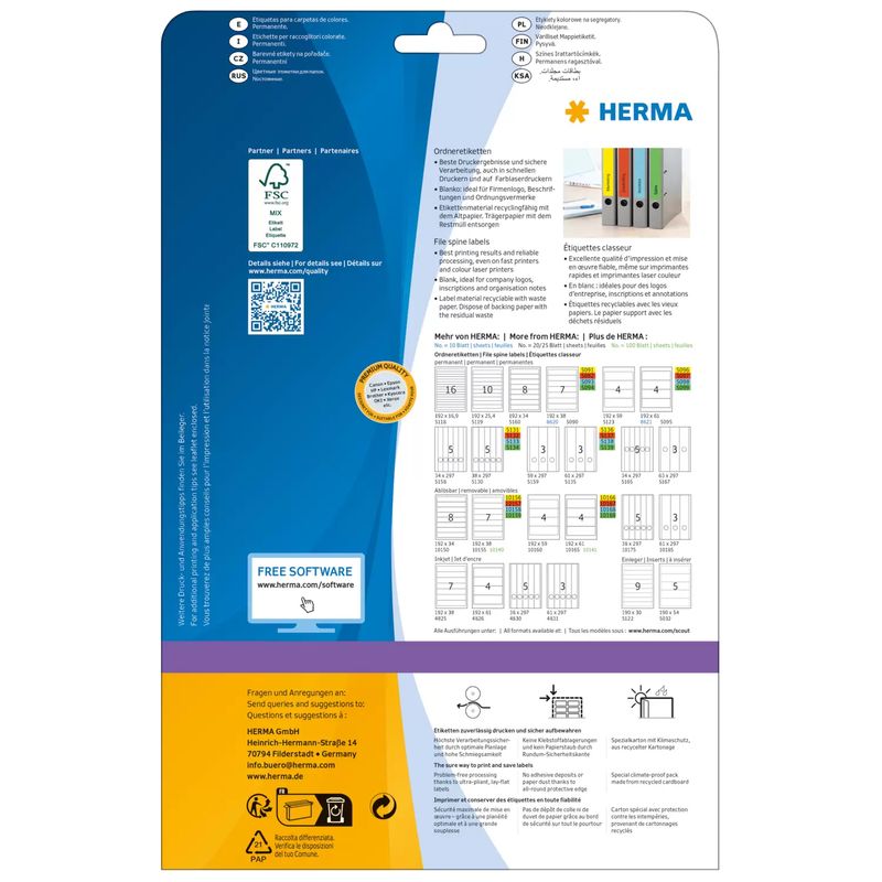 HERMA-Special---Permanent-self-adhesive-matte-opaque-file-folder-paper-labels---grun---38-x-297-mm---100-Etikett-en---20