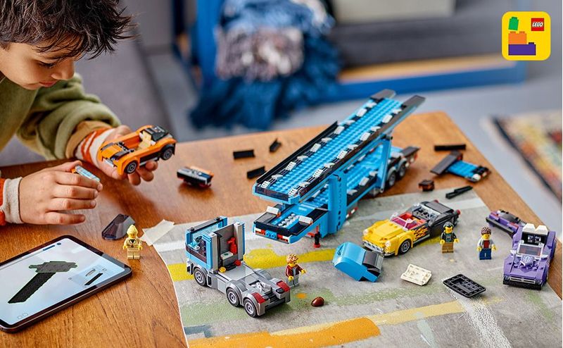 Camion-trasportatore-con-auto-sportive---Lego-City-60408