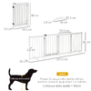 PawHut-Cancellino-Pieghevole-per-Cani-Piccola-Media-Taglia-con-Serratura-in-Legno-237.5x36x80cm---Bianco
