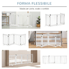 PawHut-Cancellino-Pieghevole-per-Cani-Piccola-Media-Taglia-con-Serratura-in-Legno-237.5x36x80cm---Bianco