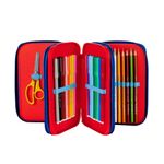 --Astuccio-borsello-3-zip-Go-Pop-champions-campione-interno-organizzato-e-attrezzato-set-scrittura-pastelli-pennarelli-scuola