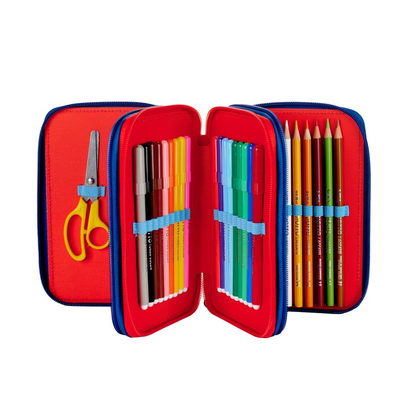 --Astuccio-borsello-3-zip-Go-Pop-champions-campione-interno-organizzato-e-attrezzato-set-scrittura-pastelli-pennarelli-scuola