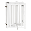 PawHut-Cancellino-Pieghevole-per-Cani-Piccola-Media-Taglia-con-Serratura-in-Legno-237.5x36x80cm---Bianco