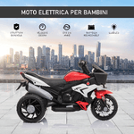 HOMCOM-Moto-Elettrica-per-Bambini-3-5-Anni--max.-25kg--con-3-Ruote-Luci-e-Suoni-Batteria-6V-Rosso-86x42x52cm