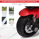 HOMCOM-Moto-Elettrica-per-Bambini-3-5-Anni--max.-25kg--con-3-Ruote-Luci-e-Suoni-Batteria-6V-Rosso-86x42x52cm