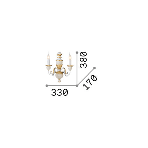 Applique-Classica-Firenze-Materie-Plastiche-Oro-2-Luci-E14