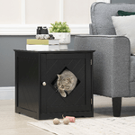 PawHut-Lettiera-per-Gatti-con-Porta-Magnetica-e-Piano-d-appoggio-in-MDF-e-Truciolato-48.5x53x51.5-cm-Nera