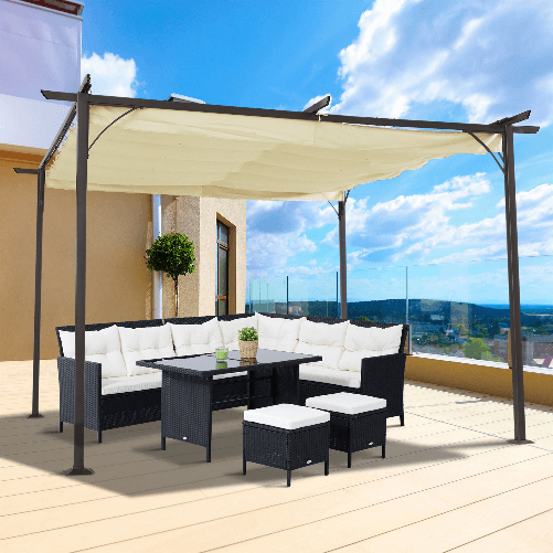 Outsunny-Gazebo-Pergola-da-Giardino-3.5x3.5m-con-Struttura-in-Acciaio-e-Tenda-in-Poliestere-Bianco