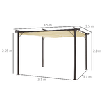 Outsunny-Gazebo-Pergola-da-Giardino-3.5x3.5m-con-Struttura-in-Acciaio-e-Tenda-in-Poliestere-Bianco