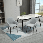 HOMCOM-Set-2-Sedie-da-Pranzo-Imbottite-con-Rivestimento-e-Schienale-in-Lino-e-Gambe-in-Ferro-Stile-Scandinavo-59.5x56.5x81-cm-Grigio