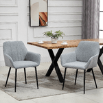 HOMCOM-Set-2-Sedie-da-Pranzo-Imbottite-con-Rivestimento-e-Schienale-in-Lino-e-Gambe-in-Ferro-Stile-Scandinavo-59.5x56.5x81-cm-Grigio