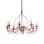 Ideal Lux Lampadario Shabby Chic-Provenzale Corte Metallo Corten 8 Luci E14