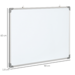 HOMCOM-Lavagna-Magnetica-Bianca-Rettangolare-con-4-Pennarelli-1-Gomma-e-10-Magneti-Inclusi-90x60x1.8-cm