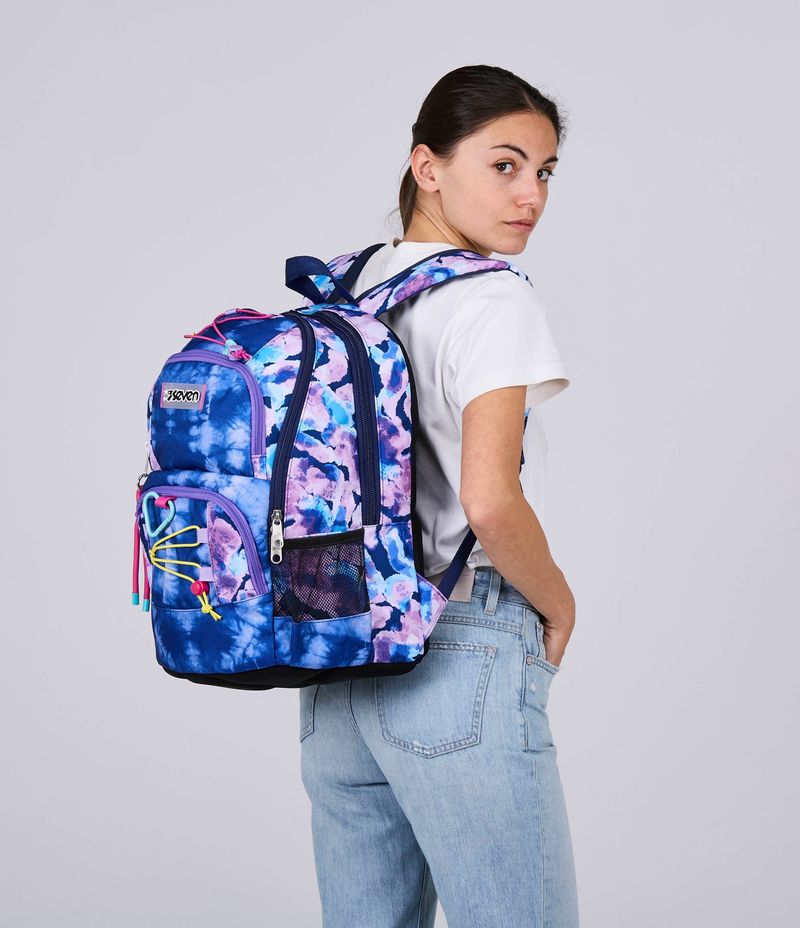 Zaino-scuola-Advanced-Pockets-Seven-Custom-Cloud-Blue-Print