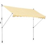 Outsunny Tenda da Sole a Bracci 3x1.5m con Manovella e Struttura Telescopica, Giallo e Bianco