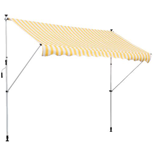 Outsunny-Tenda-da-Sole-a-Bracci-3x1.5m-con-Manovella-e-Struttura-Telescopica-Giallo-e-Bianco