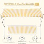 Outsunny-Tenda-da-Sole-a-Bracci-3x1.5m-con-Manovella-e-Struttura-Telescopica-Giallo-e-Bianco