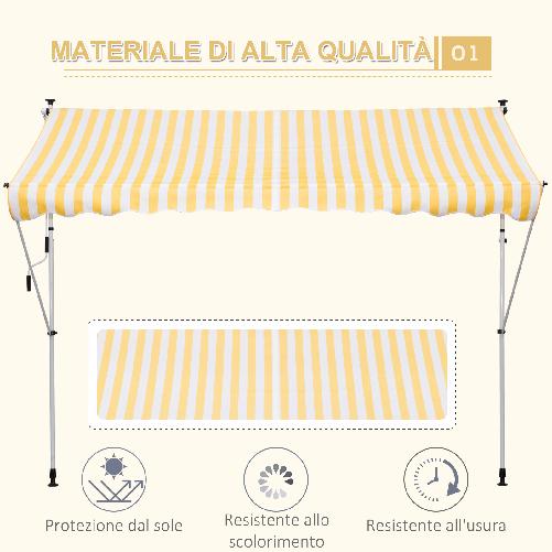 Outsunny-Tenda-da-Sole-a-Bracci-3x1.5m-con-Manovella-e-Struttura-Telescopica-Giallo-e-Bianco