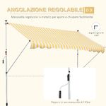 Outsunny-Tenda-da-Sole-a-Bracci-3x1.5m-con-Manovella-e-Struttura-Telescopica-Giallo-e-Bianco