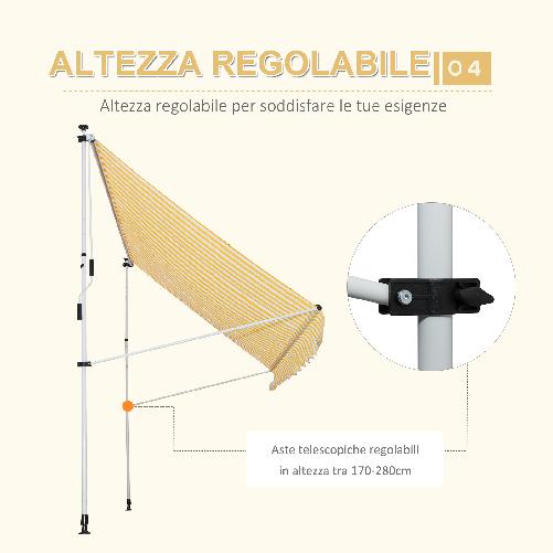 Outsunny-Tenda-da-Sole-a-Bracci-3x1.5m-con-Manovella-e-Struttura-Telescopica-Giallo-e-Bianco