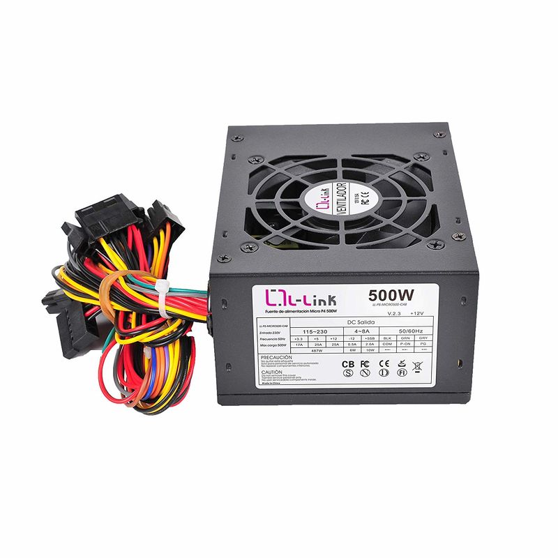 L-Link-LL-PS-MICRO500-CAB-alimentatore-per-computer-500-W-20-4-pin-ATX-ATX-Nero