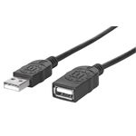 Manhattan 308519 cavo USB 1 m USB 2.0 USB A Nero (USB-A to USB-A Extension Cable 1m Male to Female 480 Mbps USB 2.0 Equi