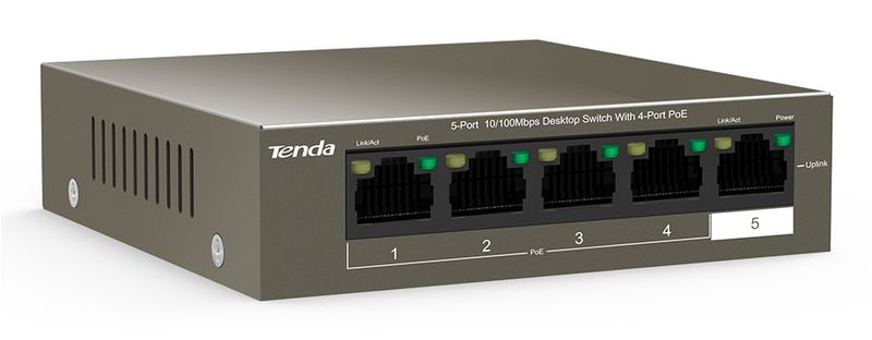 Tenda-TEF1105-4-63W-switch-di-rete-Non-gestito-Fast-Ethernet--10-100--Supporto-Power-over-Ethernet--PoE