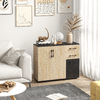 HOMCOM-Credenza-Moderna-con-2-Armadietti-e-2-Cassetti-in-Legno-90x30x75.5cm-Noce-e-Nero