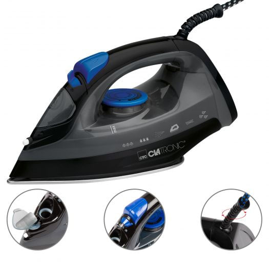 Ferro-da-stiro-a-vapore-Clatronic-1800W-DB-3703-nero-blu