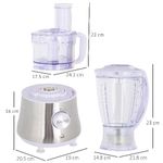 HOMCOM-Frullatore-da-500W-con-Caraffa-Lama-a-S-e-Lama-a-4-Punte-in-Acciaio-Inox-AS-e-ABS-2-Velocita-Regolabili-20.5x19x16cm-Bianco