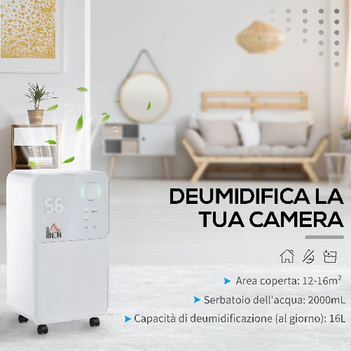 HOMCOM-Deumidificatore-Portatile-da-16L-4-Modalita-e-2-Velocita-Timer-24h-28x20x50.5cm-Bianco