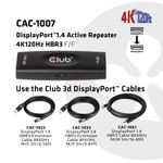 CLUB3D-DP-1.4-4K120HZ-HDR-ACTIVE-REPEATER-F-F-displayport-Nero