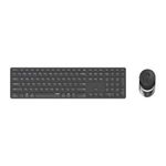 Rapoo 9850M tastiera Mouse incluso Casa RF senza fili + Bluetooth QWERTZ Tedesco Grigio