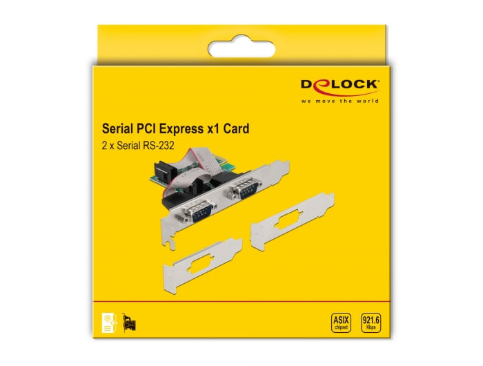 Delock---Adattatore-seriale---PCIe-2.0-a-basso-profilo---RS-232-x-2---verde