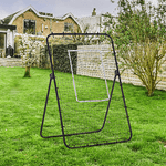 HOMCOM-Rete-da-Calcio-Rebounder-Pieghevole-con-Bersaglio-Altezza-e-Angolazione-Regolabili-Metallo-e-PE-123x73x178.5cm-Nero