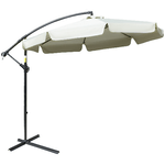 Outsunny Ombrellone da Giardino a Braccio in Metallo e Poliestere con Apertura a Manovella, �2.7x2.7 m, Beige