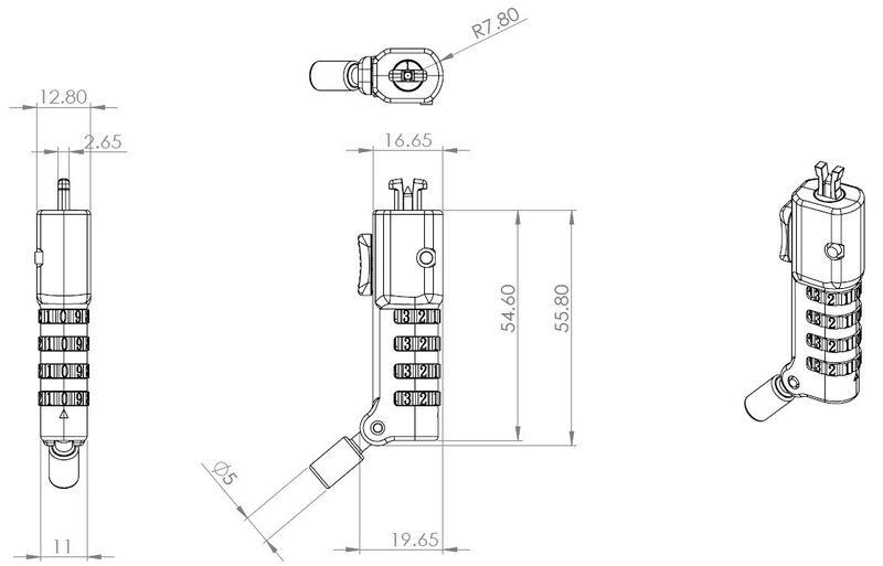 Security-lock-with-slim---combination-for-Noble-Wedge---Security-Slot---Warranty-36M