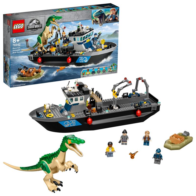 Fuga-sulla-barca-del-dinosauro-Baryonyx---Lego-Jurassic-World-76942