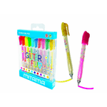 Mitama - Mini penna Gel Glitter e Neon, 10 PZ, punta 1MM con cappuccio, in Pet Box, Multicolore