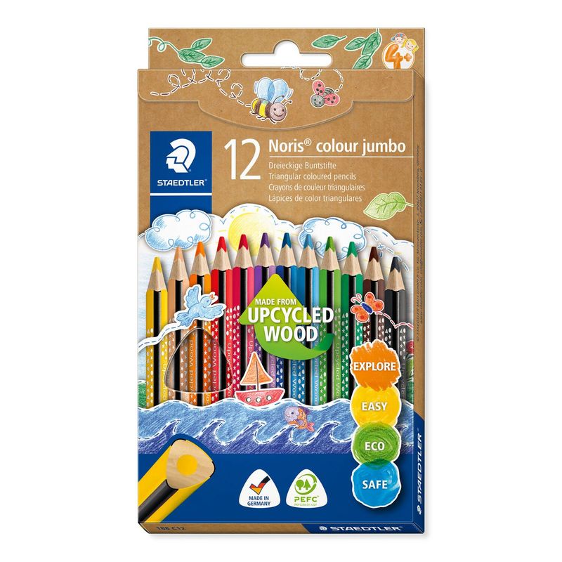 Staedtler-Pastelli-Matite-Colorate-Noris-Jumbo-12-pezzi