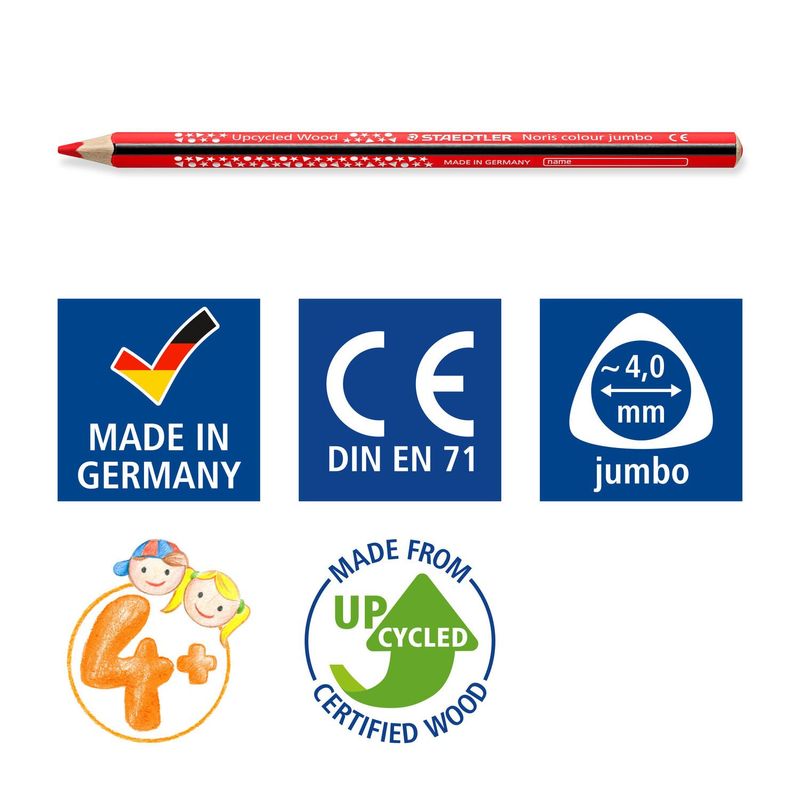 Staedtler-Pastelli-Matite-Colorate-Noris-Jumbo-12-pezzi