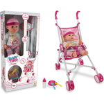 Teorema PASSEGGINO BAMBOLOTTO 60 CM CON VOCE E ACCESSORI