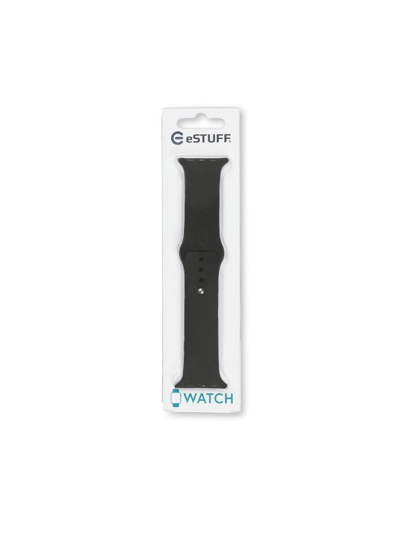 eSTUFF-ES660120-accessorio-indossabile-intelligente-Band-Nero-Silicone--Apple-Watch-Silicone-Strap---Color-Black.-Width-