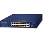 PLANET 16-Port 10/100TX 802.3at PoE Non gestito Fast Ethernet (10/100) Supporto Power over Ethernet (PoE) 1U Blu