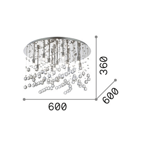 Plafoniera-Contemporanea-Moonlight-Metallo-Cristallo-Cromo-12-Luci-G9-3W-3000K