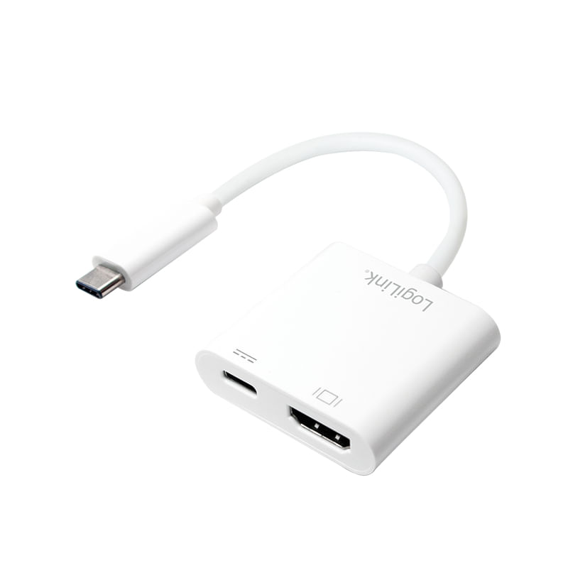 LogiLink-0.14m-2xUSB-C-HDMI-Bianco