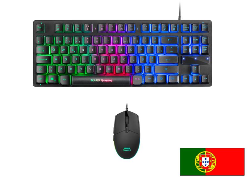 Mars-Gaming-MCPTKLPT-tastiera-Mouse-incluso-USB-Portoghese-Nero